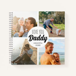 Cute Love You 'Daddy' Custom Photo Collage Notebook