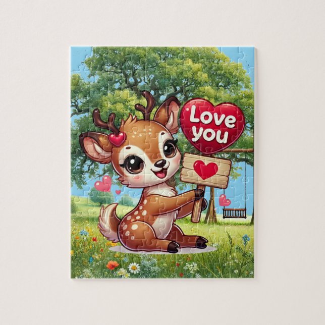 Cute love you deer  jigsaw puzzle (Vertical)