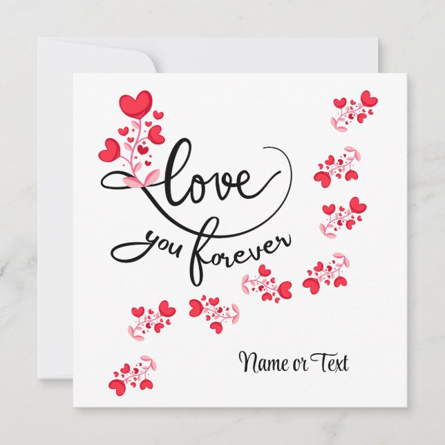 Cute Love You Forever Personalize Holiday Card (Front)