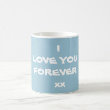 Cute LOVE YOU FOREVER Script Stylish Chic Blue