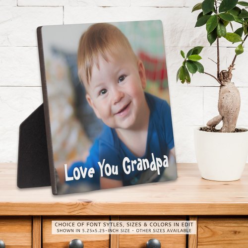 Cute Love You Grandpa Photo Plaque