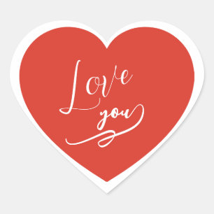 Cute Love You Heart Sticker 