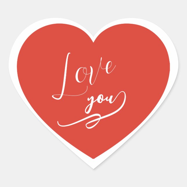 Cute Love You Heart Sticker  (Front)
