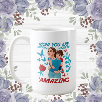 Cute Love You More Mom Word Art Coffee Mug by DoodlesHolidayGifts at Zazzle