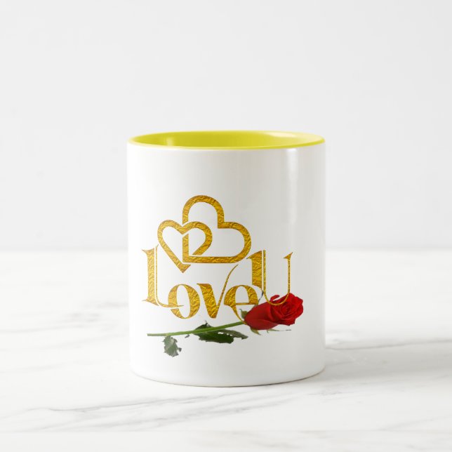 cute love you valentine's day rose coffee mug (Center)