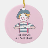 Cute Love You With All Mime Heart Pink