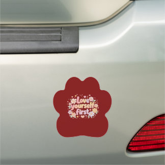Cute Love Yourself Floral Quote Design | Aesthetic Car Magnet