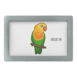 Cute lovebird cartoon parrot belt buckle