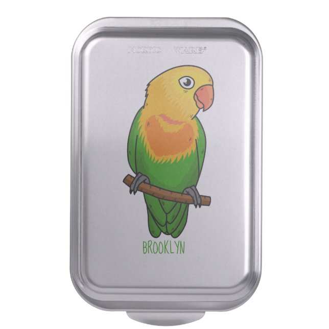 Cute lovebird cartoon parrot cake pan (Front Vertical)