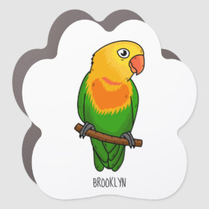 Cute lovebird cartoon parrot car magnet