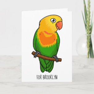 Cute lovebird cartoon parrot card