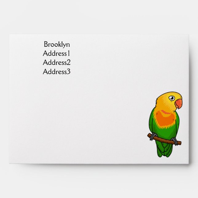 Cute lovebird cartoon parrot envelope (Front)