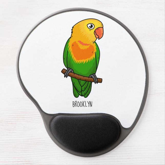 Cute lovebird cartoon parrot gel mouse pad (Front)