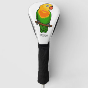 Cute lovebird cartoon parrot golf head cover