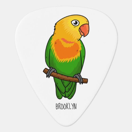 Cute lovebird cartoon parrot guitar pick