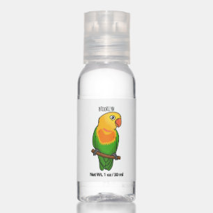 Cute lovebird cartoon parrot hand sanitizer