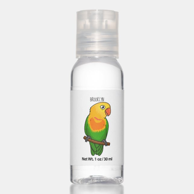 Cute lovebird cartoon parrot hand sanitizer (Front)