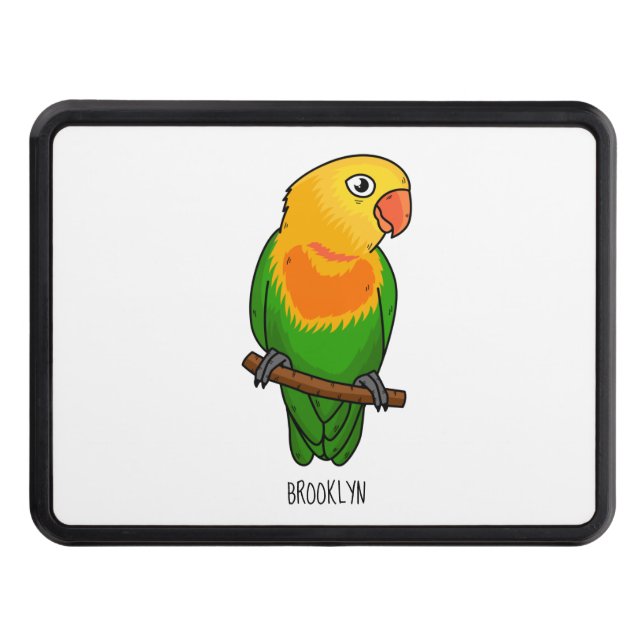Cute lovebird cartoon parrot hitch cover (Front)