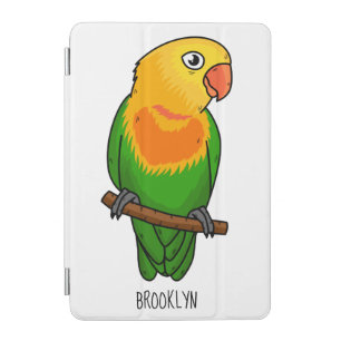 Cute lovebird cartoon parrot iPad mini cover