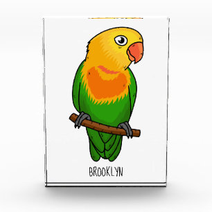 Cute lovebird cartoon parrot  photo block