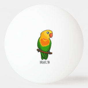 Cute lovebird cartoon parrot ping pong ball