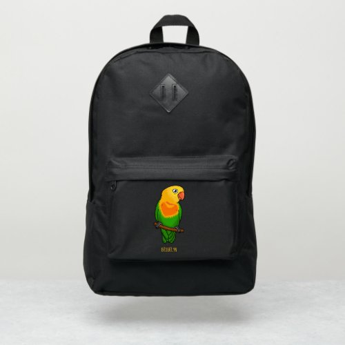 Cute lovebird cartoon parrot port authority backpack