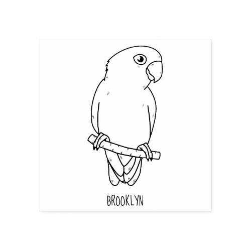 Cute lovebird cartoon parrot rubber stamp