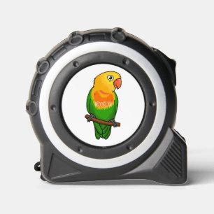 Cute lovebird cartoon parrot tape measure
