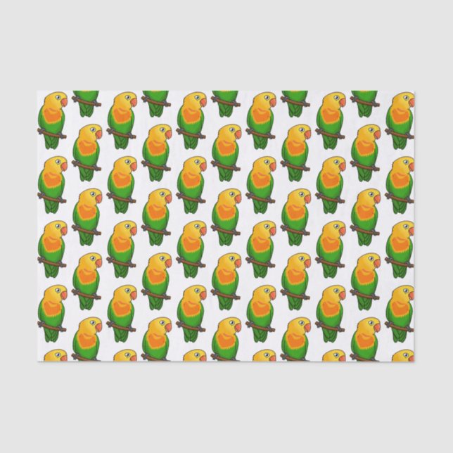 Cute lovebird cartoon parrot tissue paper (Front)
