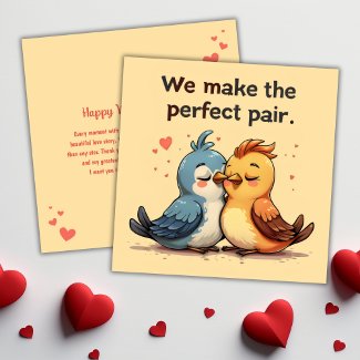 Cute Lovebirds Cartoon Birds Valentines Day