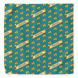 Cute Lovebirds Fischer's Lovebird Latin Retro Art Bandana