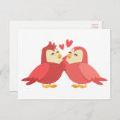 Cute Lovebirds Red Burgundy Wedding Love Bridal Postcard (Front/Back)