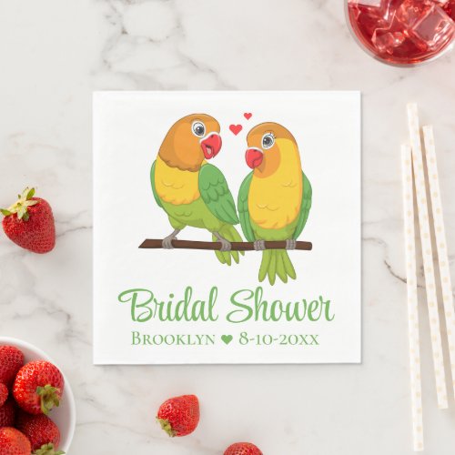 Cute Lovebirds Wedding Love Birds Bridal Shower Napkins