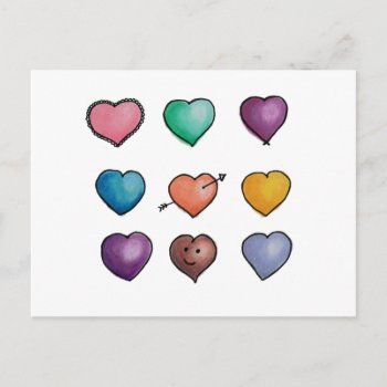 Cute Lovehearts Postcard by CityOnAHill at Zazzle