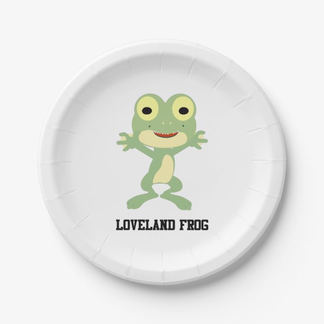 Cute Loveland Frog Paper Plates (Front)