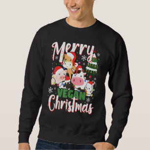 Cute & Lovely Animals Wishing You A Merry Vegan Ch Sweatshirt