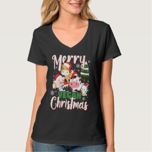Cute & Lovely Animals Wishing You A Merry Vegan Ch T-Shirt