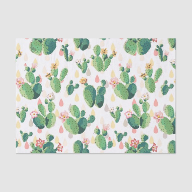 Cute Lovely Cactus Tissue Paper (Front)