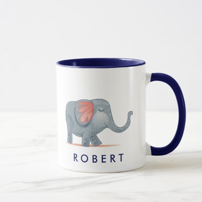 Cute lovely Elephant Personalized your name Mug (Right)