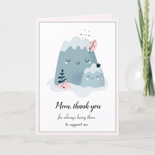 Cute Lovely Girly Mothers Day Thank You Greeting Holiday Card