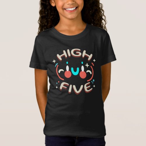 Cute Lovely High_Five kids T_Shirt