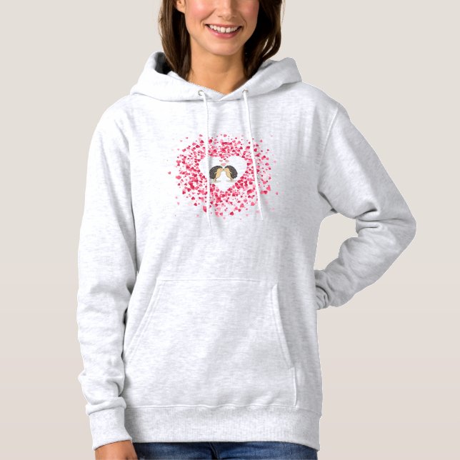 Cute Lovely Kissing Hedgehogs Kawaii T-Shirt Hoodie (Front)