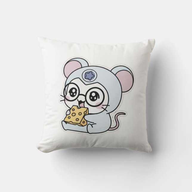 Cute lovely little adorable mouse throw pillow (Front)