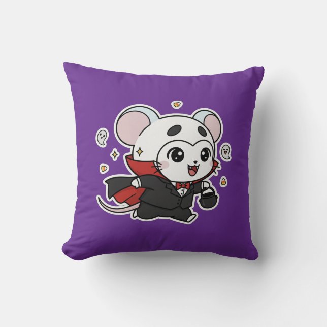 Cute lovely little adorable mouse throw pillow (Front)