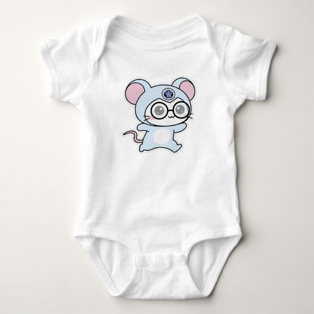Cute lovely little mouse  baby bodysuit (Front)