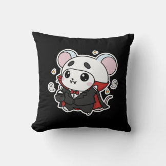 Cute lovely little mouse ready for Halloween Throw Pillow