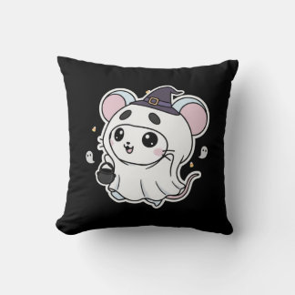Cute lovely little mouse ready for Halloween Throw Pillow