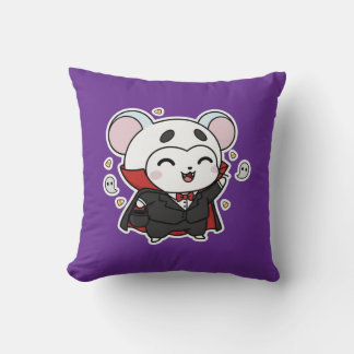 Cute lovely little mouse ready for Halloween Throw Pillow