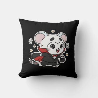 Cute lovely little mouse ready for Halloween Throw Pillow