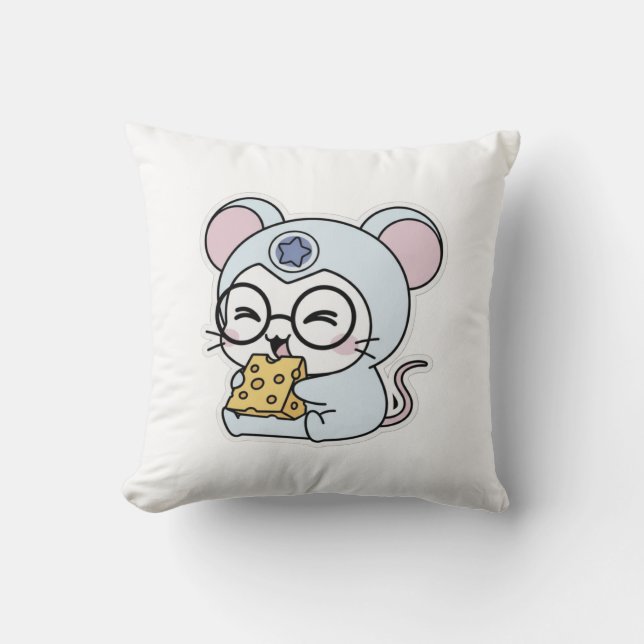 Cute lovely little mouse throw pillow (Front)
